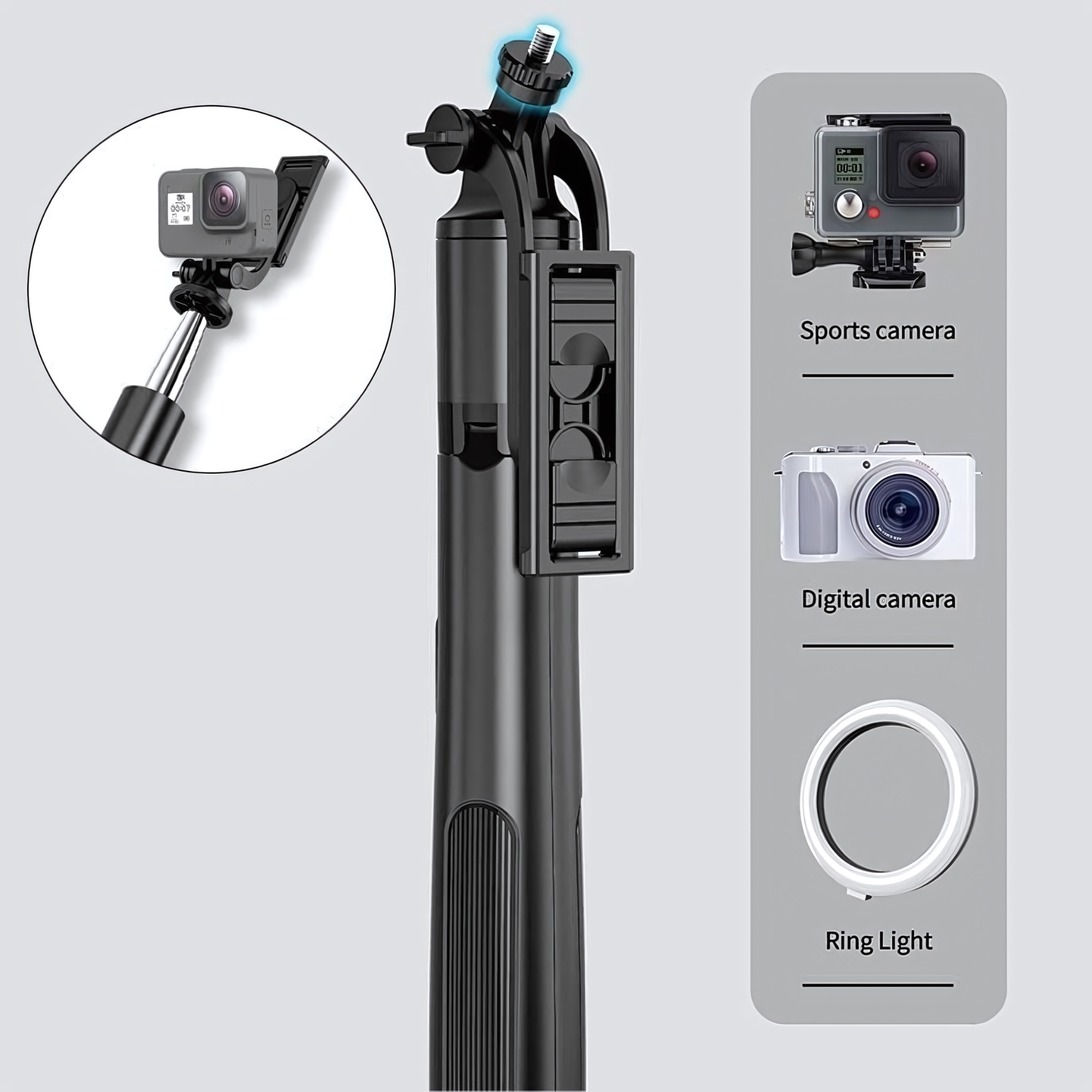 Q05 Tripod for Youtuber Tripod with Selfie Stick,