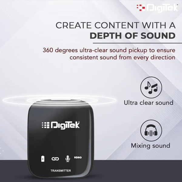 Digitek (DWM 101) Wireless Microphone for DSLR, Camera, Smartphone & Tablet DWM 101