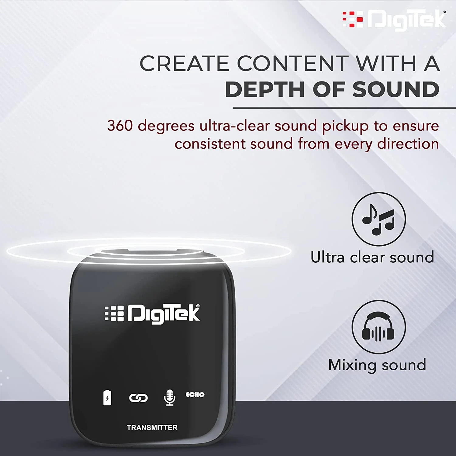 Digitek (DWM 101) Wireless Microphone for DSLR, Camera, Smartphone & Tablet DWM 101