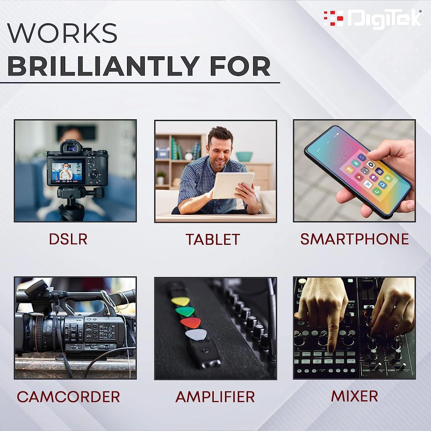 Digitek (DWM 101) Wireless Microphone for DSLR, Camera, Smartphone & Tablet DWM 101