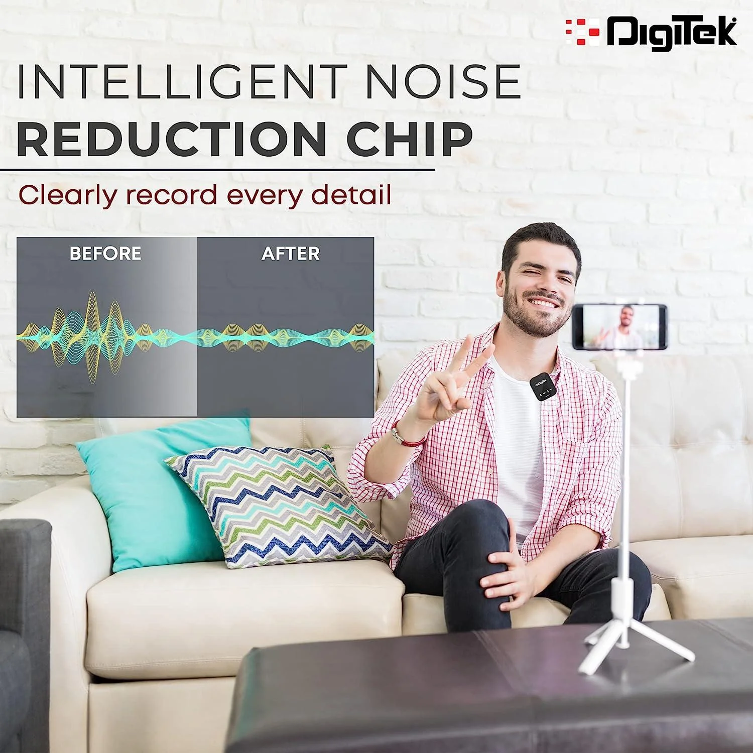 Digitek (DWM 101) Wireless Microphone for DSLR, Camera, Smartphone & Tablet DWM 101